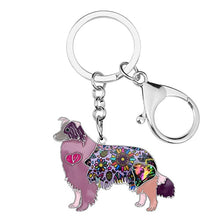 Load image into Gallery viewer, Beautiful Border Collie Love Enamel Keychains-Accessories-Accessories, Border Collie, Dogs, Keychain-Purple-5