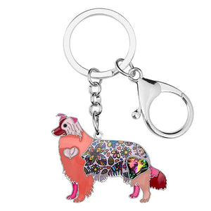 Beautiful Border Collie Love Enamel Keychains-Accessories-Accessories, Border Collie, Dogs, Keychain-Peach-6