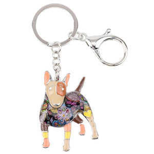 Beautiful Bull Terrier Love Enamel Keychains-Accessories-Accessories, Bull Terrier, Dogs, Keychain-Pink-Peach-5