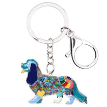 Load image into Gallery viewer, Beautiful Cavalier King Charles Spaniel Love Enamel Keychains-Accessories-Accessories, Cavalier King Charles Spaniel, Dogs, Keychain-Blue-2