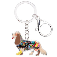 Load image into Gallery viewer, Beautiful Cavalier King Charles Spaniel Love Enamel Keychains-Accessories-Accessories, Cavalier King Charles Spaniel, Dogs, Keychain-Brown-3
