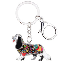 Load image into Gallery viewer, Beautiful Cavalier King Charles Spaniel Love Enamel Keychains-Accessories-Accessories, Cavalier King Charles Spaniel, Dogs, Keychain-Black-4