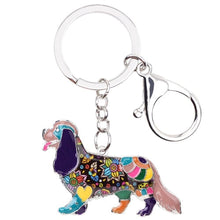 Load image into Gallery viewer, Beautiful Cavalier King Charles Spaniel Love Enamel Keychains-Accessories-Accessories, Cavalier King Charles Spaniel, Dogs, Keychain-Purple-6