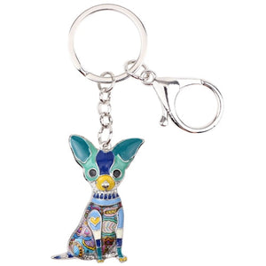 Beautiful Chihuahua Love Enamel Keychains-Accessories-Accessories, Chihuahua, Dogs, Keychain-Blue-4