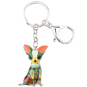 Beautiful Chihuahua Love Enamel Keychains-Accessories-Accessories, Chihuahua, Dogs, Keychain-Green-5