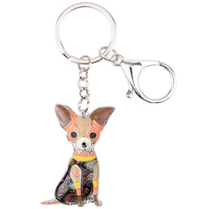 Beautiful Chihuahua Love Enamel Keychains-Accessories-Accessories, Chihuahua, Dogs, Keychain-Brown-6
