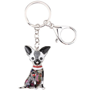 Beautiful Chihuahua Love Enamel Keychains-Accessories-Accessories, Chihuahua, Dogs, Keychain-Black-7