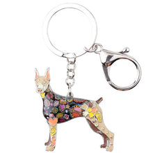 Load image into Gallery viewer, Beautiful Doberman Love Enamel Keychains-Accessories-Accessories, Doberman, Dogs, Keychain-White-Tan-3