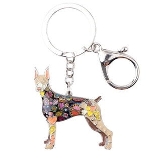 Beautiful Doberman Love Enamel Keychains-Accessories-Accessories, Doberman, Dogs, Keychain-White-Tan-3
