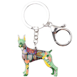 Beautiful Doberman Love Enamel Keychains-Accessories-Accessories, Doberman, Dogs, Keychain-Green-4