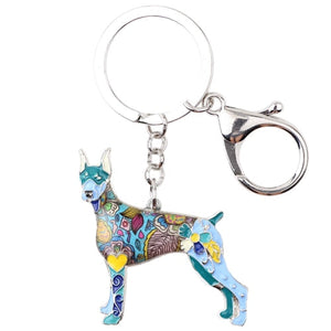 Beautiful Doberman Love Enamel Keychains-Accessories-Accessories, Doberman, Dogs, Keychain-Blue-5