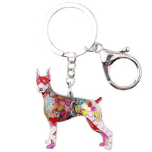 Load image into Gallery viewer, Beautiful Doberman Love Enamel Keychains-Accessories-Accessories, Doberman, Dogs, Keychain-Peach-Red-6
