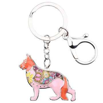 Beautiful German Shepherd Love Enamel Keychains-Accessories-Accessories, Dogs, German Shepherd, Keychain-Pink-3