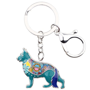Beautiful German Shepherd Love Enamel Keychains-Accessories-Accessories, Dogs, German Shepherd, Keychain-Blue-5