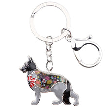 Load image into Gallery viewer, Beautiful German Shepherd Love Enamel Keychains-Accessories-Accessories, Dogs, German Shepherd, Keychain-Gray-7