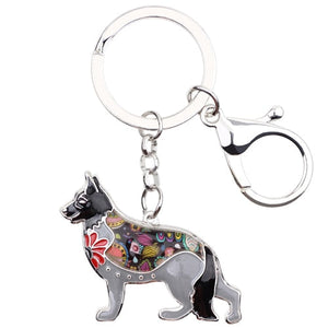 Beautiful German Shepherd Love Enamel Keychains-Accessories-Accessories, Dogs, German Shepherd, Keychain-Gray-7