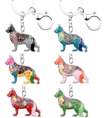 Beautiful German Shepherd Love Enamel Keychains 360x
