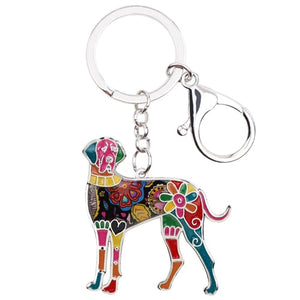 Beautiful Great Dane Love Enamel Keychains-Accessories-Accessories, Dogs, Great Dane, Keychain-Multicolor-2