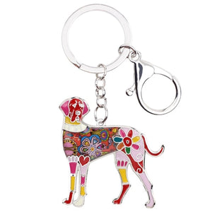 Beautiful Great Dane Love Enamel Keychains-Accessories-Accessories, Dogs, Great Dane, Keychain-Red-Pink-4
