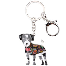 Load image into Gallery viewer, Beautiful Jack Russell Terrier Love Enamel Keychains-Accessories-Accessories, Dogs, Jack Russell Terrier, Keychain-Black-White-3