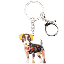 Load image into Gallery viewer, Beautiful Jack Russell Terrier Love Enamel Keychains-Accessories-Accessories, Dogs, Jack Russell Terrier, Keychain-Tan-Brown-4