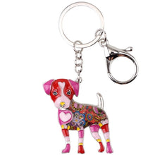 Load image into Gallery viewer, Beautiful Jack Russell Terrier Love Enamel Keychains-Accessories-Accessories, Dogs, Jack Russell Terrier, Keychain-Peach-Red-6