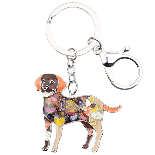 Beautiful Labrador Love Enamel Keychains-Accessories-Accessories, Black Labrador, Chocolate Labrador, Dogs, Keychain, Labrador-Brown-5