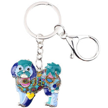 Load image into Gallery viewer, Beautiful Lhasa Apso Love Enamel Keychains-Accessories-Accessories, Dogs, Keychain, Lhasa Apso-Blue-3