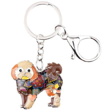 Load image into Gallery viewer, Beautiful Lhasa Apso Love Enamel Keychains-Accessories-Accessories, Dogs, Keychain, Lhasa Apso-Brown-4