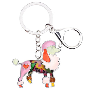 Beautiful Poodle Love Enamel Keychains-Accessories-Accessories, Dogs, Keychain, Poodle-Pink-Peach-2