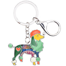 Load image into Gallery viewer, Beautiful Poodle Love Enamel Keychains-Accessories-Accessories, Dogs, Keychain, Poodle-Orange-Green-4