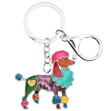 Load image into Gallery viewer, Beautiful Poodle Love Enamel Keychains-Accessories-Accessories, Dogs, Keychain, Poodle-Pink-Teal-5