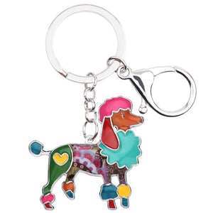 Beautiful Poodle Love Enamel Keychains-Accessories-Accessories, Dogs, Keychain, Poodle-Pink-Teal-5