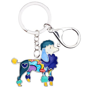 Beautiful Poodle Love Enamel Keychains-Accessories-Accessories, Dogs, Keychain, Poodle-Blue-6