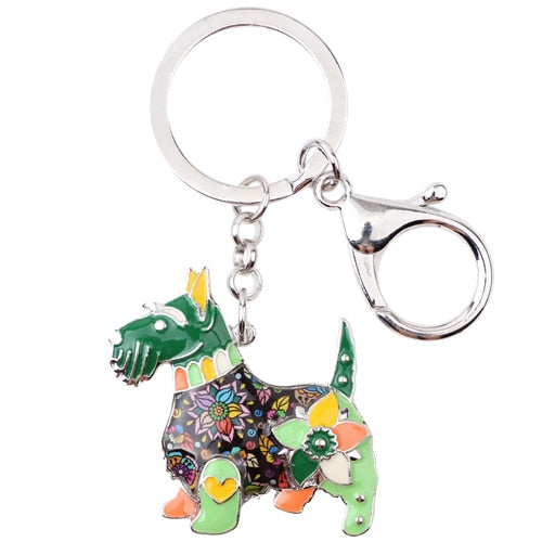 Beautiful Scottish Terrier Love Enamel Keychains-Accessories-Accessories, Dogs, Keychain, Scottish Terrier-Green-3