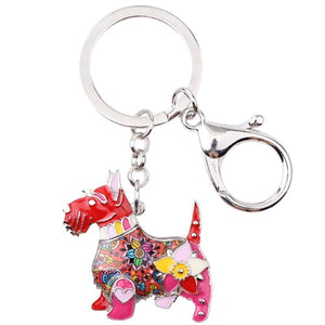 Beautiful Scottish Terrier Love Enamel Keychains-Accessories-Accessories, Dogs, Keychain, Scottish Terrier-Red-Pink-5