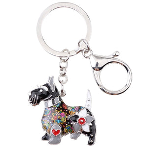 Beautiful Scottish Terrier Love Enamel Keychains-Accessories-Accessories, Dogs, Keychain, Scottish Terrier-Gray-6
