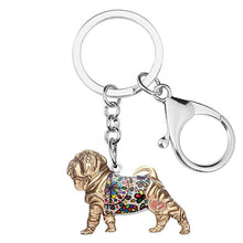 Load image into Gallery viewer, Beautiful Shar Pei Love Enamel Keychains-Accessories-Accessories, Dogs, Keychain, Shar Pei-Golden-4