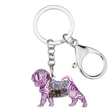 Load image into Gallery viewer, Beautiful Shar Pei Love Enamel Keychains-Accessories-Accessories, Dogs, Keychain, Shar Pei-Purple-6