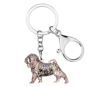 Beautiful Shar Pei Love Enamel Keychains-Accessories-Accessories, Dogs, Keychain, Shar Pei-Brown-7