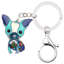 Load image into Gallery viewer, Beautiful Sitting Chihuahua Puppy Love Enamel Keychains-Accessories-Accessories, Chihuahua, Dogs, Keychain-Blue-2
