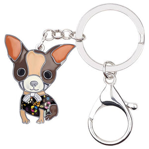 Beautiful Sitting Chihuahua Puppy Love Enamel Keychains-Accessories-Accessories, Chihuahua, Dogs, Keychain-Brown-4