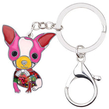 Load image into Gallery viewer, Beautiful Sitting Chihuahua Puppy Love Enamel Keychains-Accessories-Accessories, Chihuahua, Dogs, Keychain-Pink-Peach-5