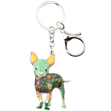 Load image into Gallery viewer, Beautiful Standing Chihuahua Love Enamel Keychains-Accessories-Accessories, Chihuahua, Dogs, Keychain-Green-3