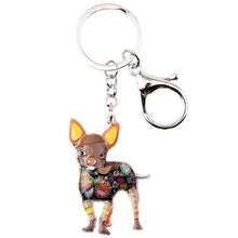 Load image into Gallery viewer, Beautiful Standing Chihuahua Love Enamel Keychains-Accessories-Accessories, Chihuahua, Dogs, Keychain-Brown-4