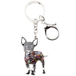 Beautiful Standing Chihuahua Love Enamel Keychains-Accessories-Accessories, Chihuahua, Dogs, Keychain-Black-6