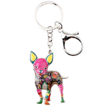 Load image into Gallery viewer, Beautiful Standing Chihuahua Love Enamel Keychains-Accessories-Accessories, Chihuahua, Dogs, Keychain-Pink-1