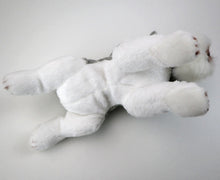Load image into Gallery viewer, This image shows the cute belly side of a Belly Flop Schnauzer Stuffed Animal Plush Toy rolling on the floor.