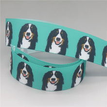Load image into Gallery viewer, Bernese Mountain Dog Love Printed Grosgrain Ribbon Roll-Accessories-Accessories, Bernese Mountain Dog, Dogs, Ribbon Roll-Bernese Mountain Dog - Green BG-3” inches or 7.5 cm-2