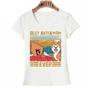 Best Akita Mom Ever Womens T-Shirt-Apparel-Akita, Apparel, Dogs, T Shirt, Z1-2